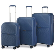 (20+24+28 inch) Navy Texture14/20/24/28Inch PP Hard Shell Suitcase