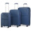 (20+24+28 inch) Navy Texture14/20/24/28Inch PP Hard Shell Suitcase 1