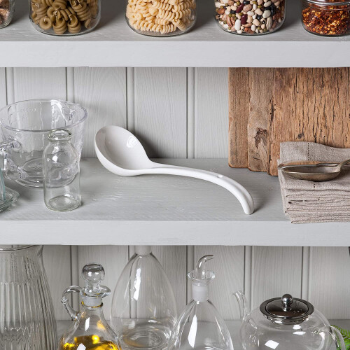 Porcelain Kitchen Serving Ladle, Wm Bartleet & Sons, White 2