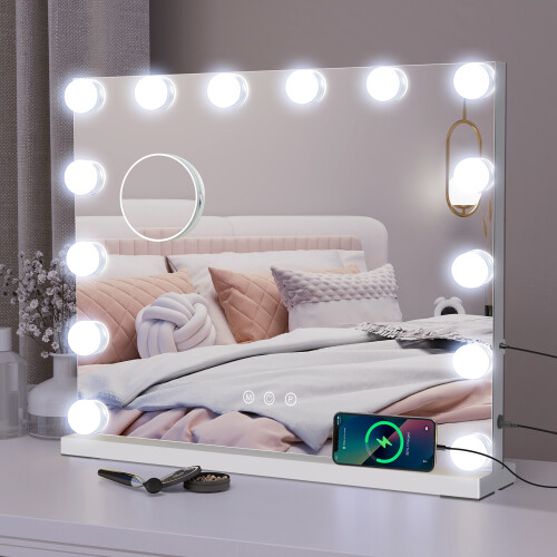 ELECWISH 14 LED Hollywood Mirror 50*42 Tabletop Makeup Mirror with USB Charging 1