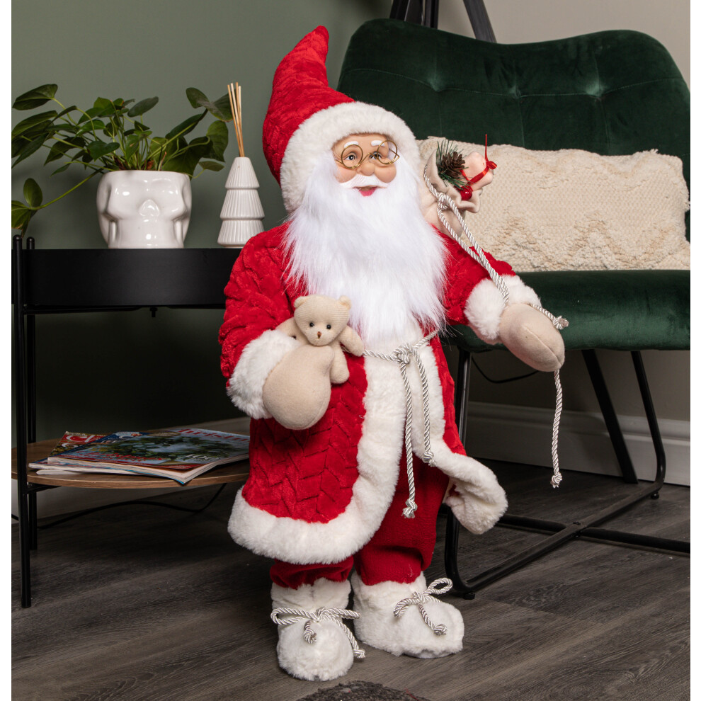 Smart Garden Products Standing Jumbo Papa Noel Santa Claus Indoor Decoration Red 60Cm