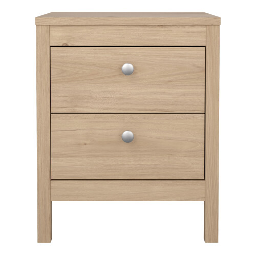 Madrid Bedside Table 2 Drawers in Jackson Hickory Oak 1