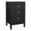 Madrid Bedside Table 3 Drawers in Matt Black 1