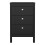 Madrid Bedside Table 3 Drawers in Matt Black 2