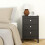Madrid Bedside Table 3 Drawers in Matt Black 7
