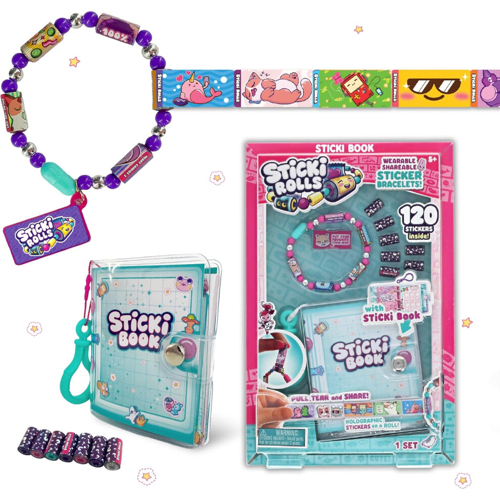 STICKI Rolls Sticki Book - Wearable & Shareable Sticker Bracelet + Collection Sticki Book