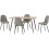 Seconique Hamilton Dining Set Chairs Oak Effect  4 Grey Faux Leather Chairs 2