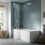 Balterley Left Hand Shower Bath Bundle - Includes Tub, Curved 6mm Safety Glass Screen and Front Panel - 1500mm 2