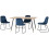 Seconique Hamilton Dining Set with 4 Lukas Chairs Medium Oak Effect Blue Velvet Chairs 2