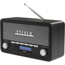 (Grey) Denver DAB-18 Vintage Stereo DAB/DAB+ & FM Radio