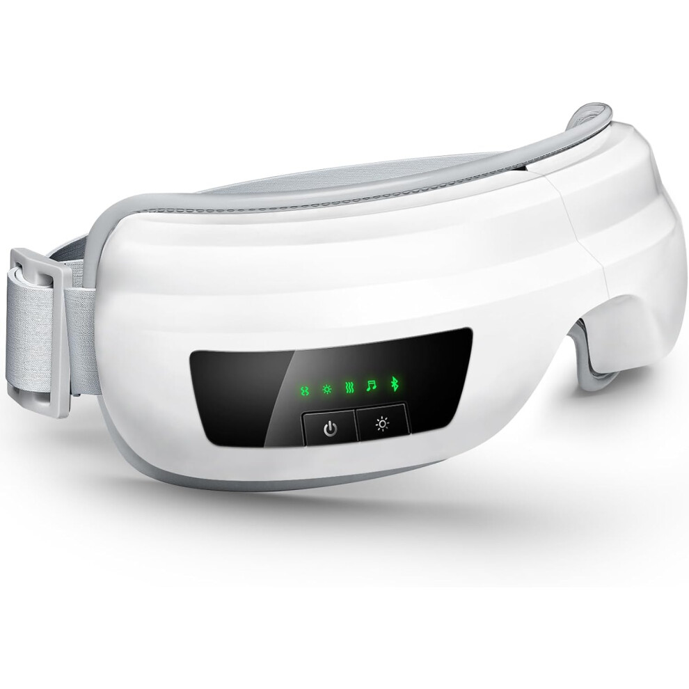 Veeki Eye Massager With Heat, Heated Eye Mask Massage For Migraines With Bluetooth Music, Compression, Reduce & Relax Eye Strain, Circles, Dry Eyes Dark