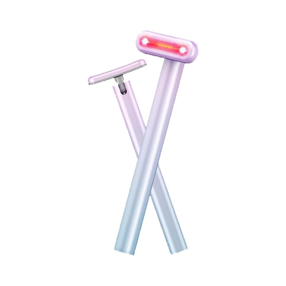 Veeki Pink/Blue/Red (Gradient + )4-In-1 Radiant Anti-Aging Skincare Wand, Eye Lift Wand Heated Warm Vibration Firm Tone Led Light Therapy Beauty Tool