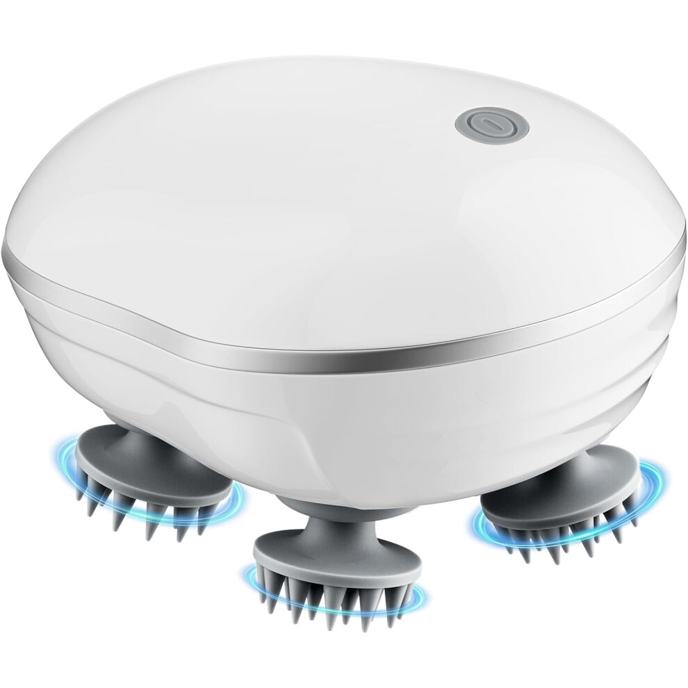 Veeki Electric Scalp Massager, Head Massager Scalp With 4 Removable Massage Claws, Rechargeable Waterproof Handheld Head Massage Scalp
