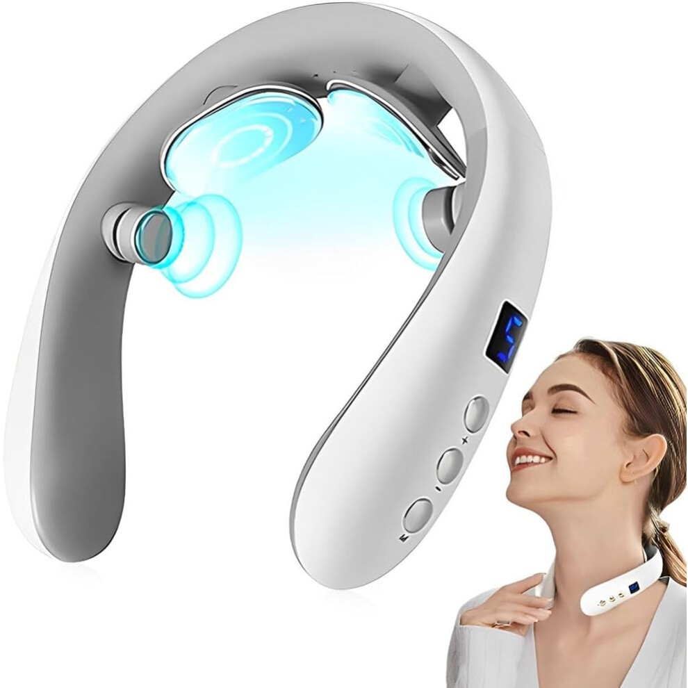 Veeki Neckology Intelligent Neck Massager With Heat, Electric Pulse Neck Massager For Pain Relief, Wireless Neck Massager For Women