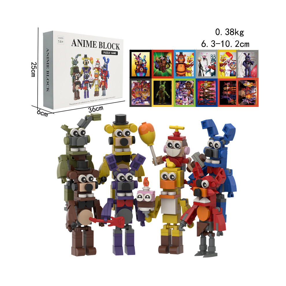 (8PCS with Box) Five Night at Freddy's Building Kits Bricks Toys Adults Kids Gift Idea Fit Lego