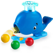 BRIGHT STARTS Silly Spout Whale Ball Popper Musical Activity Toy with Light & Sounds 3 Balls Early Development Toddler Ages 6-12 months