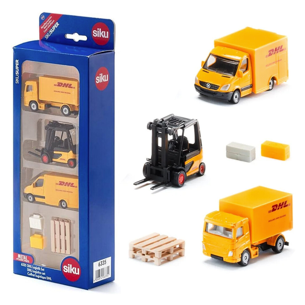 Siku 6335 DHL Logistics Courier Gift Set Delivery Vans Forklift 1:87 Diecast Toy