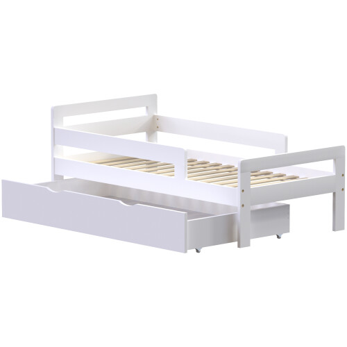 (White) Taurus Toddler Bed With Storage