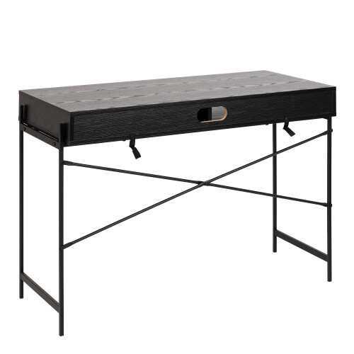 Angus Office Desk with Sliding Door in Black 2