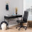 Angus Office Desk with Sliding Door in Black 5