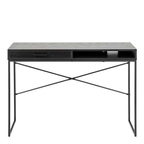 Seaford 1 Drawer Office Desk in Ash Black 1
