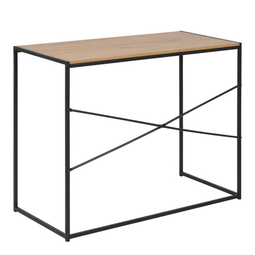 Seaford Office Desk in Black & Oak 2