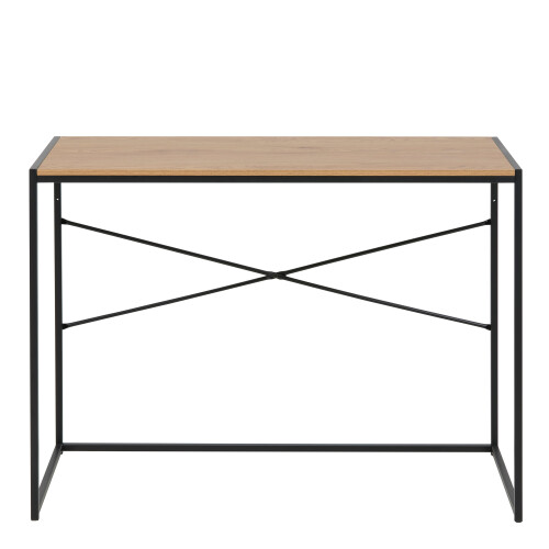 Seaford Office Desk in Black & Oak 1