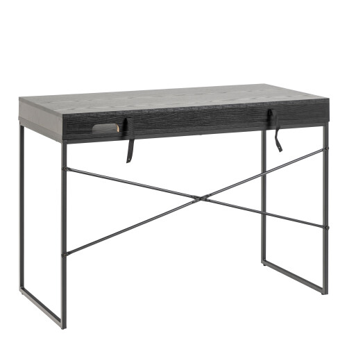 Seaford 1 Drawer Office Desk in Ash Black 2