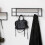 Seaford Black Metal Coat Rack with Oak Top 5