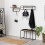 Seaford Black Metal Coat Rack with Oak Top 3