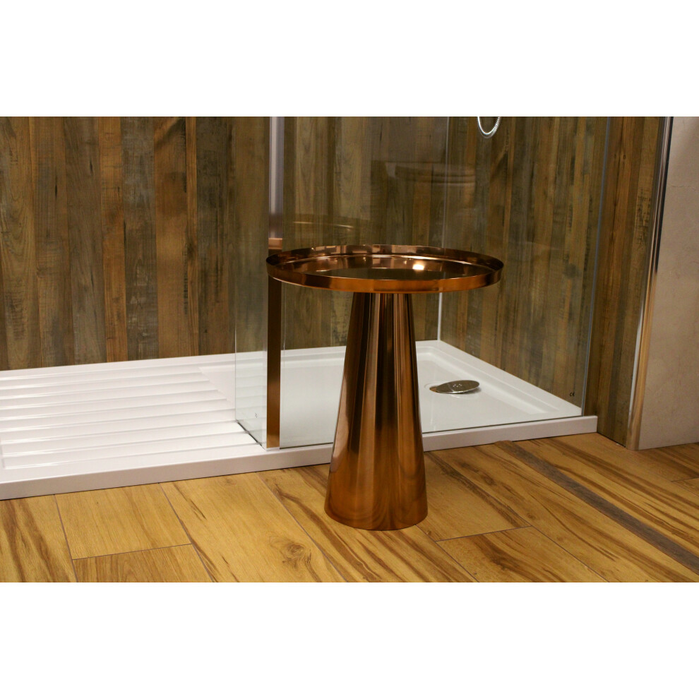 Retro Round Polished Table, 460mm x 400mm - Copper - Balterley