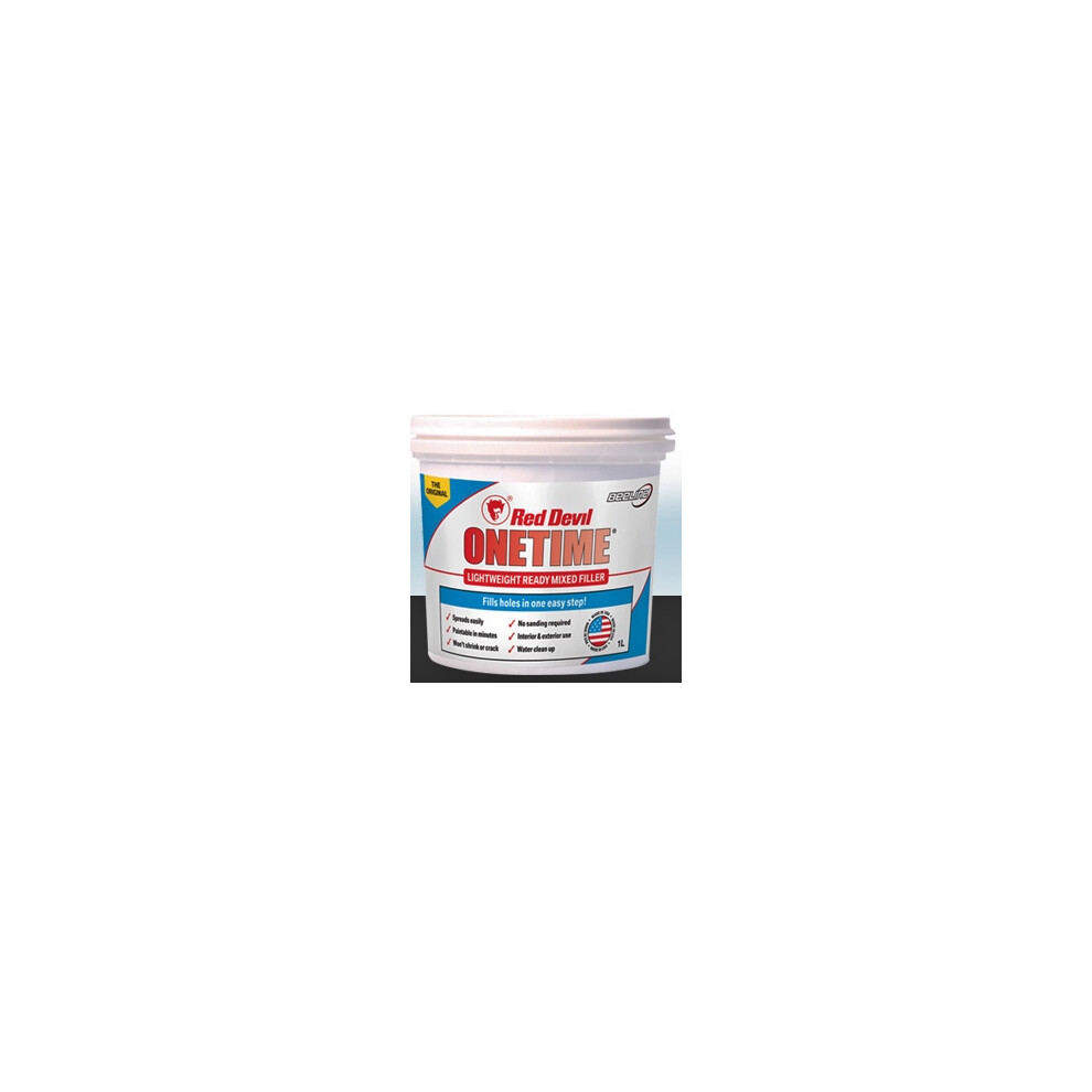 Red Devil OneTime Filler Lightweight 1 Litre + 25% FREE