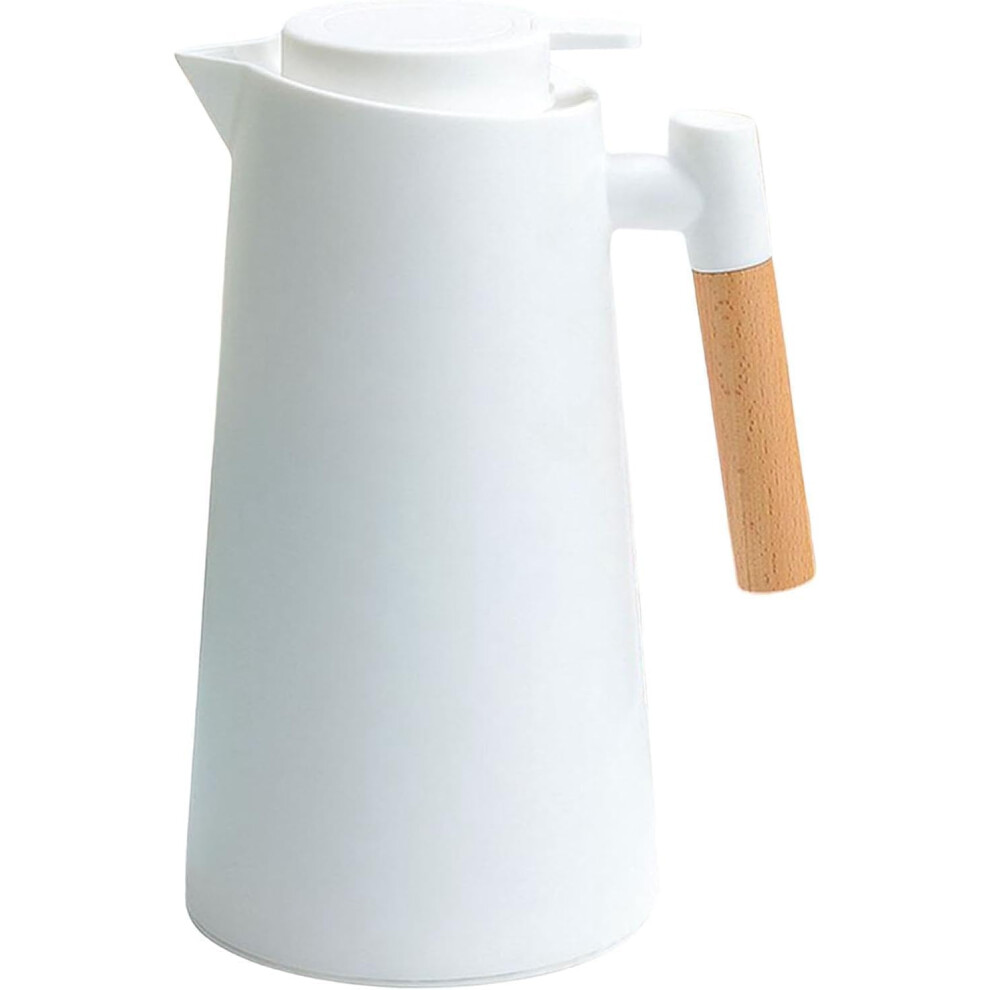 (White) MantraRaj 1 Litre Thermal Coffee Carafe Jugs Vacuum Insulated Coffee Pot with Temperature Display Coffee Tea Jug Well Sealed Coffee Pot