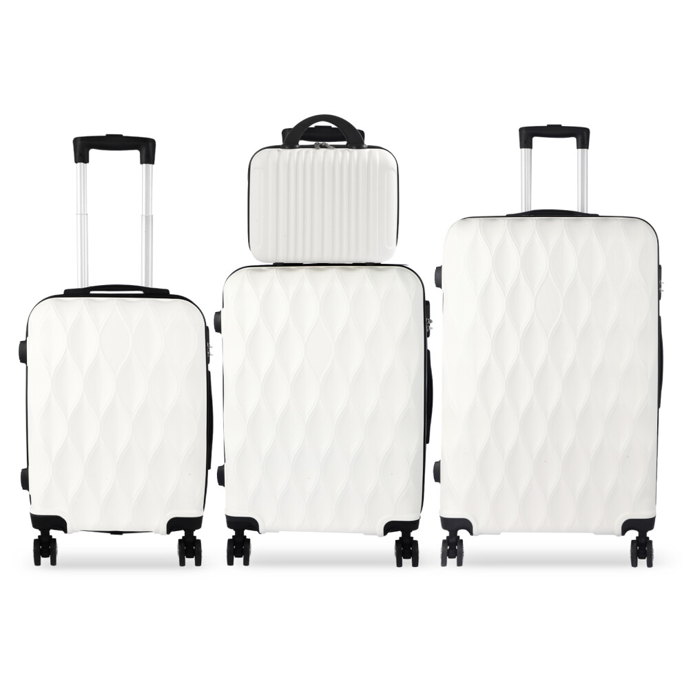 (White) 4PCS Travel Luggage Suitcase Set