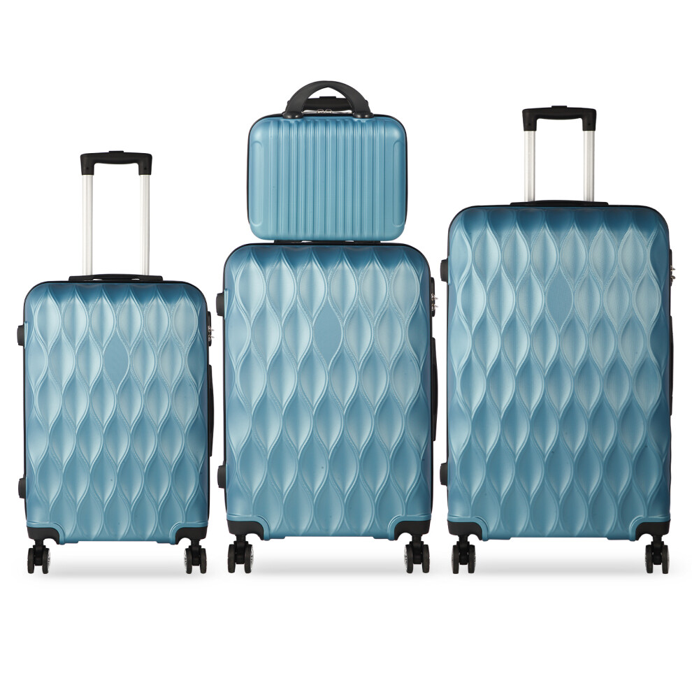 (Blue) 4PCS Travel Luggage Suitcase Set