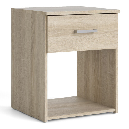 Space 3 Piece Bundle, Bedside, Chest and 2 Door 1 Drawer Wardrobe in Oak 1