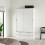 Line Wardrobe with 2 Sliding Doors and 4 Drawers, White 8