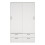 Line Wardrobe with 2 Sliding Doors and 4 Drawers, White 2