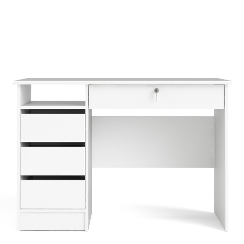 Function Plus Desk (3+1) handle free Drawer in White 1