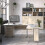 Prima Desk 150 cm in Oak with White legs 4