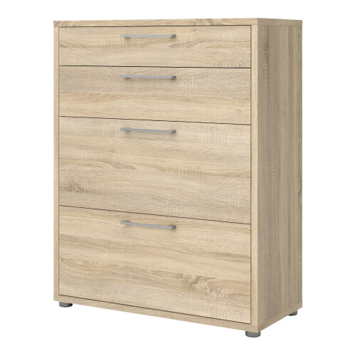 Prima Office Storage With 2 Drawers + 2 File Drawers In Oak 2