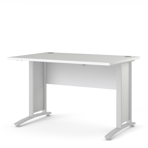 Prima Desk 120 cm in White with White legs 2