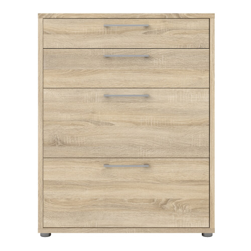 Prima Office Storage With 2 Drawers + 2 File Drawers In Oak 1