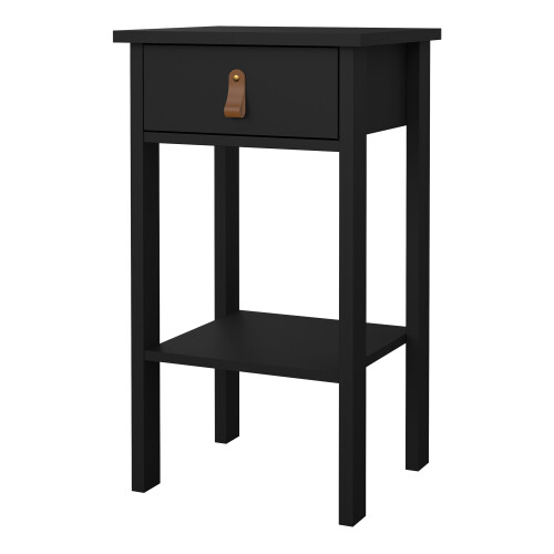 Barcelona Bedside Table with 1 Drawer in Matt Black 2