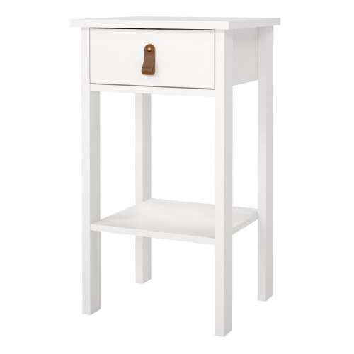Barcelona Bedside Table with 1 Drawer in White 2