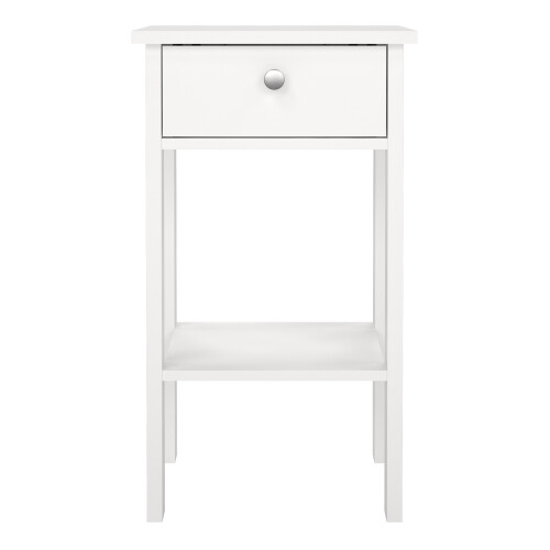 Madrid Bedside Table with 1 Drawer in White 1
