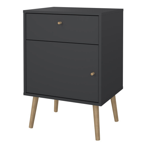 Cumbria Nightstand 1 Door + 1 Drawer Dark Grey 2
