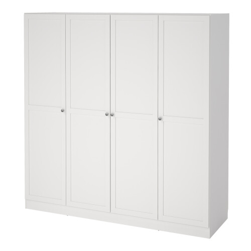 Brande Wardrobe with 4 Frame Doors in White 2