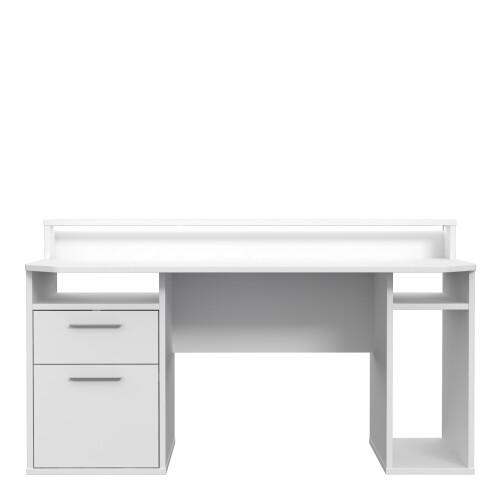 Tezaur Gaming Desk with Blue LED in White 1