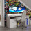 Tezaur Gaming Desk with Blue LED in White 6